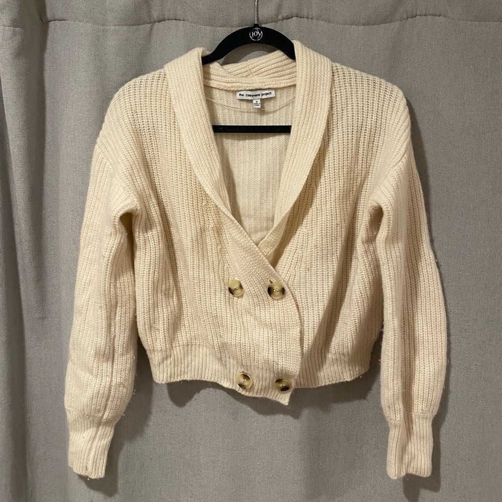 Cashmere double breasted cardigan sweater